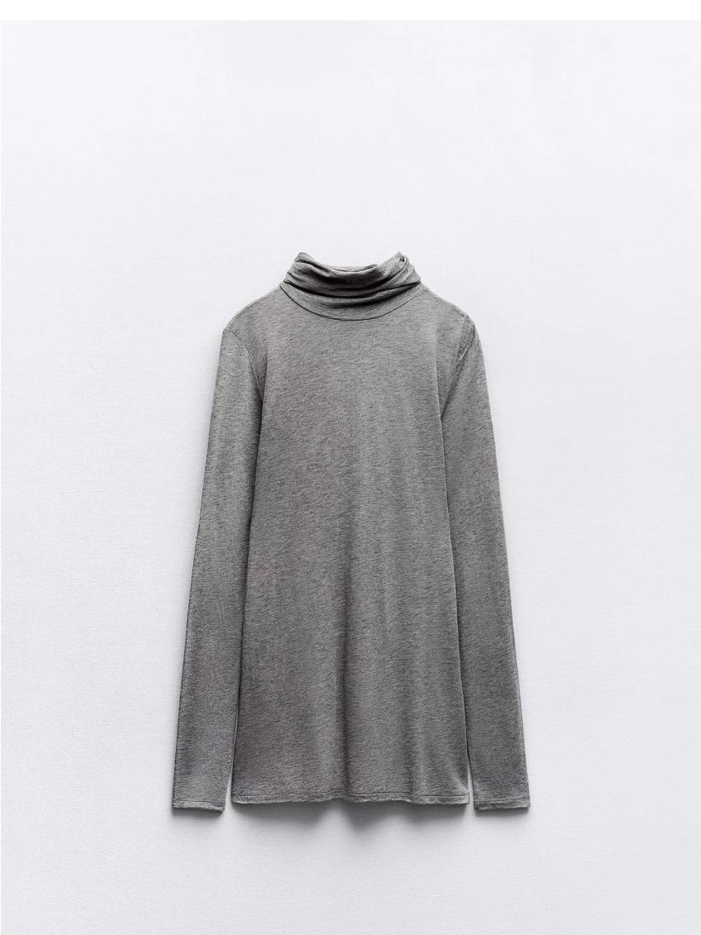 Zara Gray Long-Sleeve Turtleneck Top